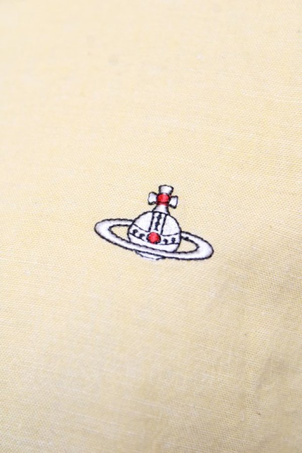 画像3: ヴィヴィアンウエストウッド 中古 / スタンドカラーオーブ刺繍ロングシャツ 00 イエロー  Y-25-12-21-022-bl-SZ-ZY (3)