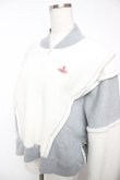 画像3: ヴィヴィアンウエストウッド 中古 / 裏毛ナッピング起毛パネル切リ替エトップ 00 オフ白×グレー  Y-25-12-21-023-op-SZ-ZY (3)