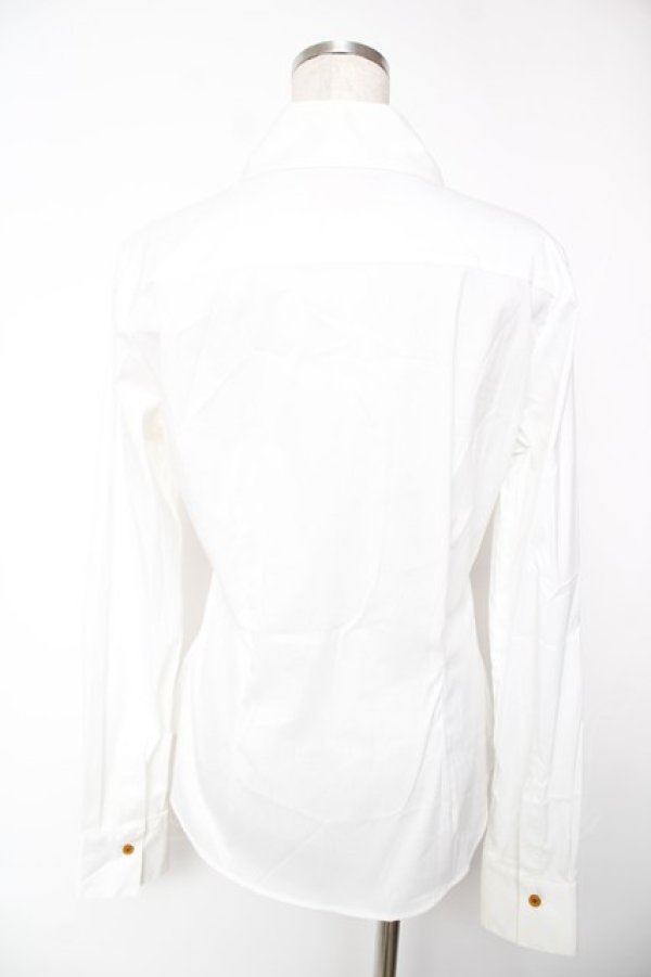 画像2: ヴィヴィアンウエストウッド 中古 / カラーオーブ刺繍ラウンドカラーブラウス 42 ホワイト  Y-25-12-21-003-bl-SZ-ZY (2)