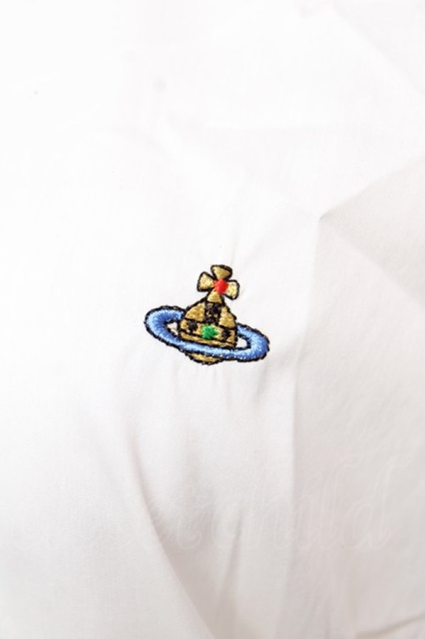 画像3: ヴィヴィアンウエストウッド 中古 / カラーオーブ刺繍ラウンドカラーブラウス 42 ホワイト  Y-25-12-21-003-bl-SZ-ZY (3)