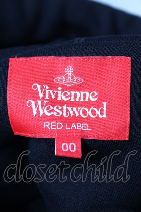 画像4: ヴィヴィアンウエストウッド 中古 / コットン裏起毛ライン入リフーディー 00 ブラック×レッド  Y-25-12-21-028-to-SZ-ZY (4)