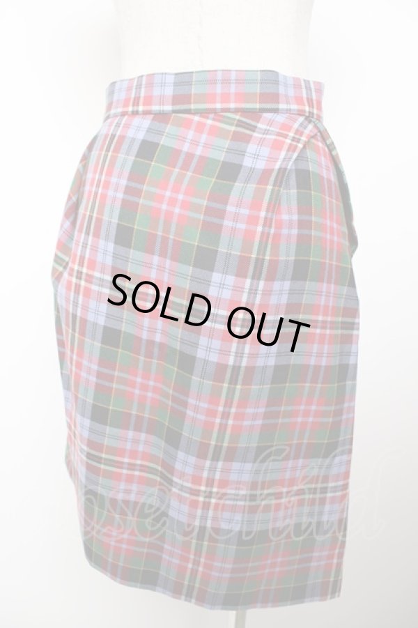画像2: ヴィヴィアンウエストウッド 中古 / TARTAN CHECK アシメスカート 38 ブルー  Y-25-12-21-032-sk-SZ-ZY (2)
