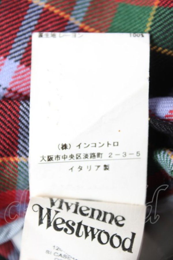 画像5: ヴィヴィアンウエストウッド 中古 / TARTAN CHECK アシメスカート 38 ブルー  Y-25-12-21-032-sk-SZ-ZY (5)