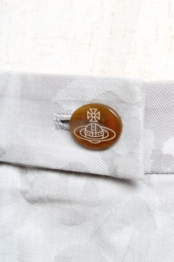 画像3: ヴィヴィアンウエストウッド 中古 / オーブカモフラージュ柄テーパードパンツ 1 ライトグレー  Y-25-12-21-035-pa-SZ-ZY (3)