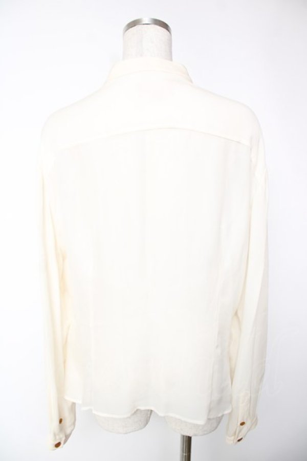 画像2: ヴィヴィアンウエストウッド 中古 / ハートフリルブラウス 40 生成リ  Y-25-12-21-001-bl-SZ-ZY (2)