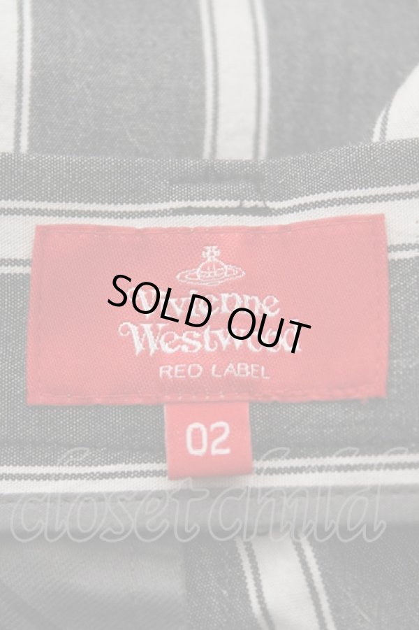 画像4: ヴィヴィアンウエストウッド 中古 / ストライプクロップドワイドパンツ 02 グレー  Y-25-12-21-037-pa-SZ-ZY (4)