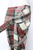 画像3: ヴィヴィアンウエストウッド 中古 / タータンチェックボンテージスカート UK10/US8 ベージュ×グリーン  Y-25-12-21-038-sk-SZ-ZY (3)
