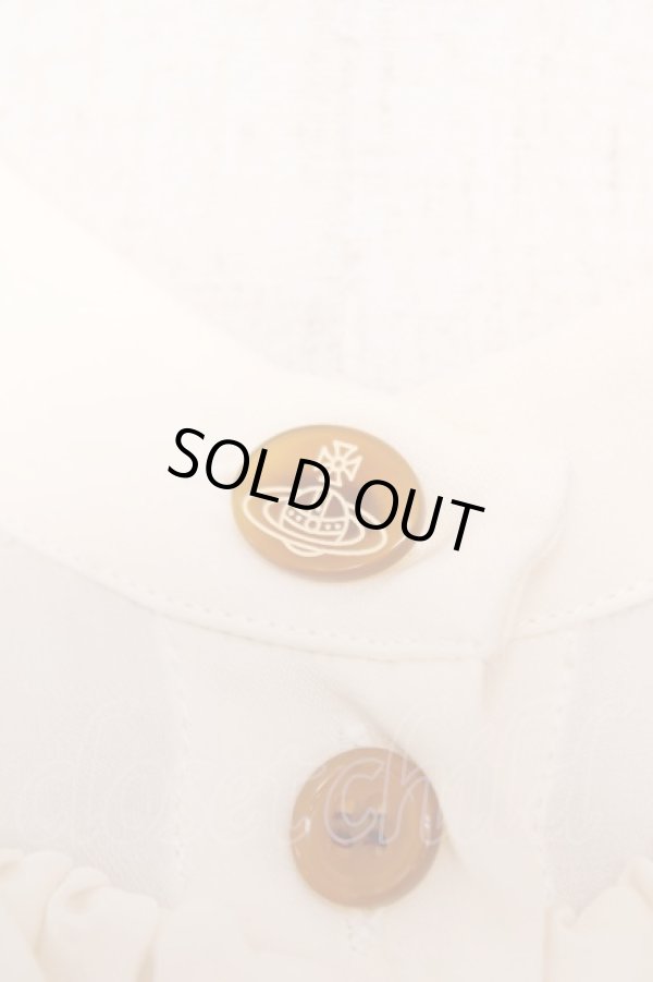 画像4: ヴィヴィアンウエストウッド 中古 / ハートフリルブラウス 40 生成リ  Y-25-12-21-001-bl-SZ-ZY (4)