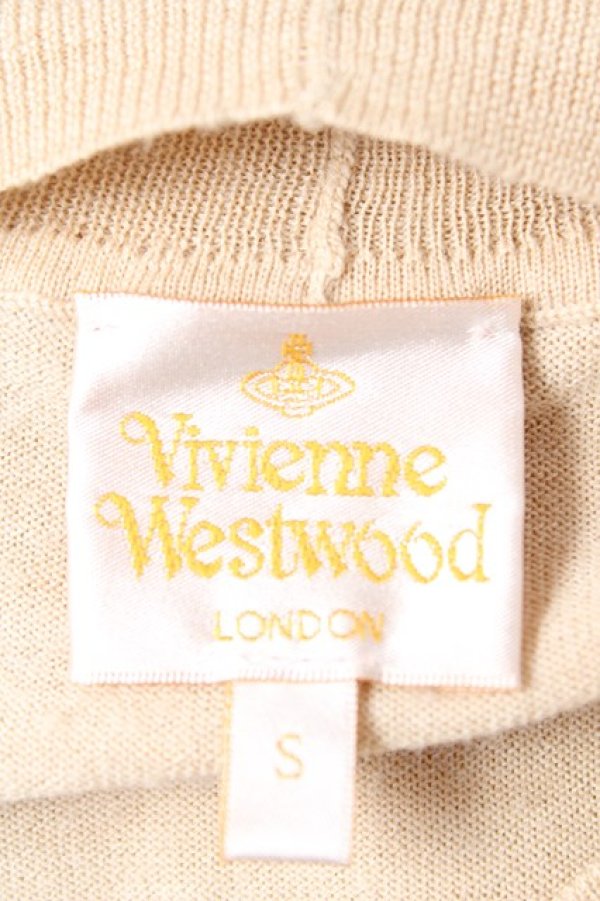 画像6: ヴィヴィアンウエストウッド 中古 / オーブ刺繍フリルボウタイカーディガン S ベージュ  Y-25-12-21-007-bl-SZ-ZY (6)