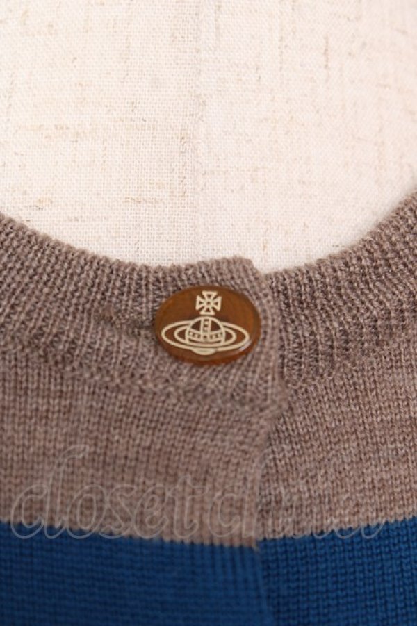画像4: ヴィヴィアンウエストウッド 中古 / カラーオーブ刺繍カーディガン XS グレー×レッド×ブルー  Y-25-12-21-009-to-SZ-ZY (4)