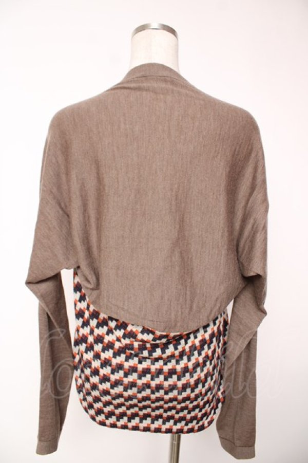 画像2: ヴィヴィアンウエストウッド 中古 / キューブチェック柄カーディガン  ブラウン  Y-25-12-21-010-to-SZ-ZY (2)