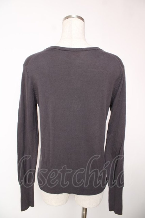 画像2: ヴィヴィアンウエストウッド 中古 / 単色オーブ刺繍カーディガン 2 グレー  Y-25-12-21-011-to-SZ-ZY (2)