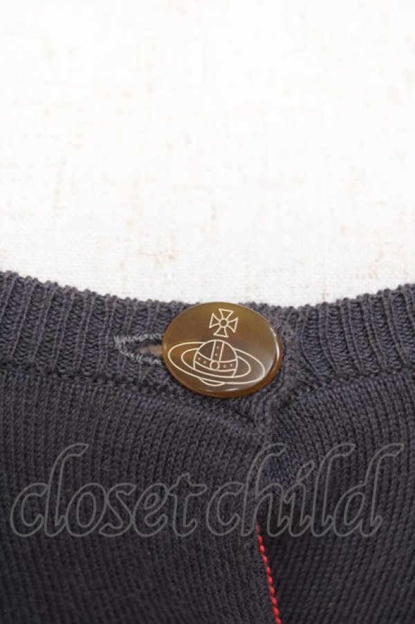 画像4: ヴィヴィアンウエストウッド 中古 / 単色オーブ刺繍カーディガン 2 グレー  Y-25-12-21-011-to-SZ-ZY (4)