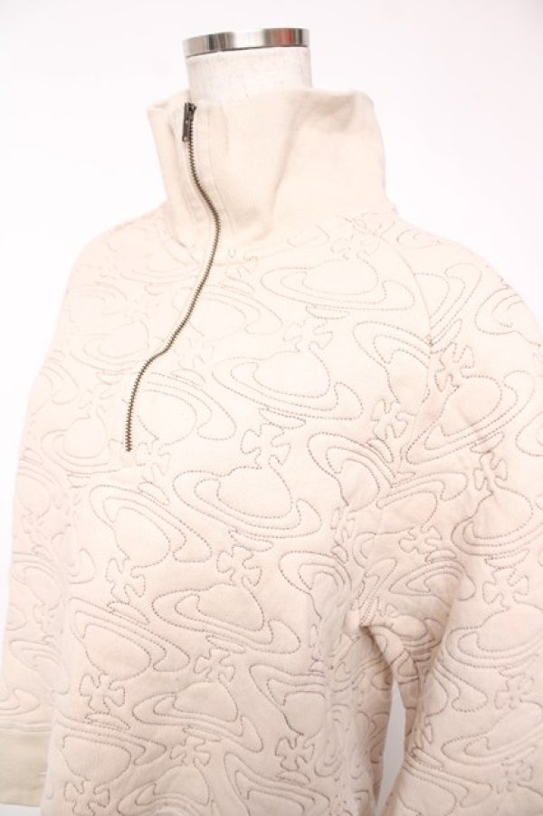 画像3: ヴィヴィアンウエストウッド 中古 / ORBキルティングハーフジッププルオーバー 00 ベージュ  Y-25-12-21-012-to-SZ-ZY (3)