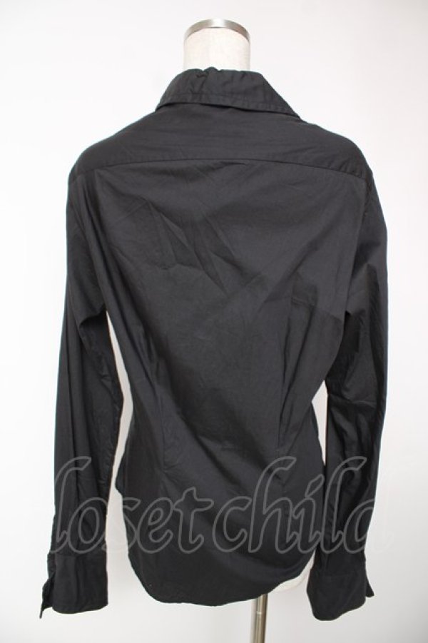 画像2: ヴィヴィアンウエストウッド 中古 / ドレープデザインブラウス UK12/US8 ブラック  Y-25-12-21-002-bl-SZ-ZY (2)