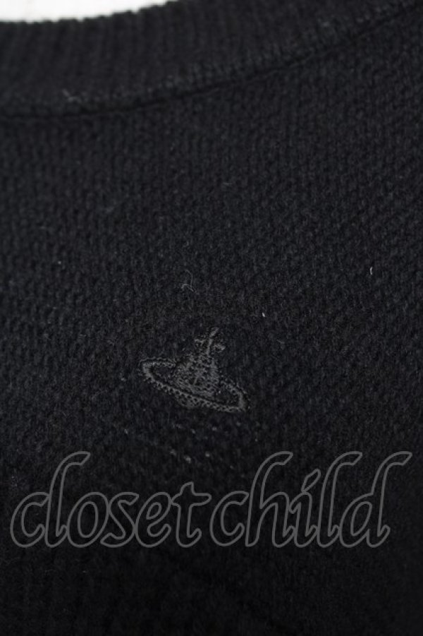 画像3: ヴィヴィアンウエストウッド 中古 / 単色オーブ刺繍ニット 2 ブラック  Y-25-12-21-016-to-SZ-ZY (3)