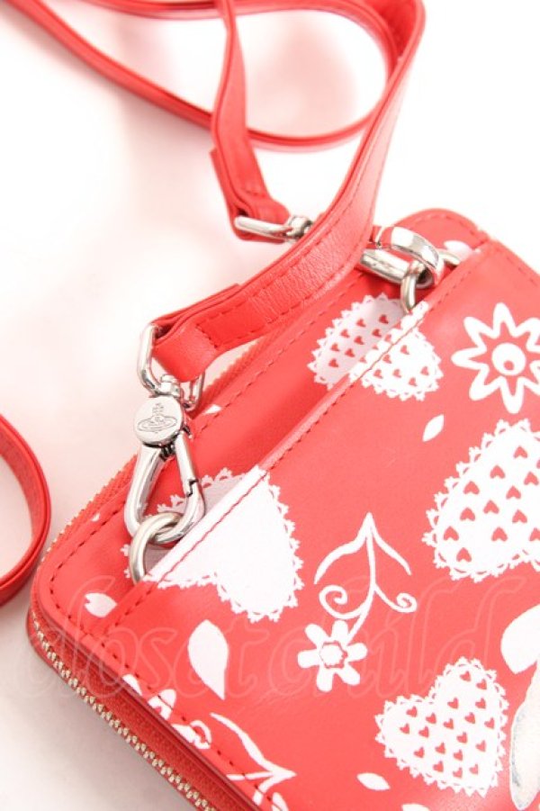 画像4: ヴィヴィアンウエストウッド 中古 / PAINTING BUNNY ショルダーウォレット  レッド  Y-26-01-28-002-gd-SZ-ZY (4)