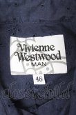 画像6: ヴィヴィアンウエストウッド MAN 中古 / オーブ刺繍透カシ長袖シャツ 46 紺  Y-26-01-28-016-bl-AS-ZY (6)