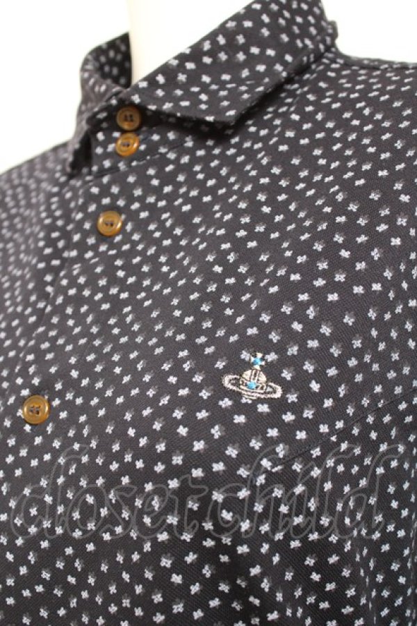 画像4: ヴィヴィアンウエストウッド MAN 中古 / オーブ刺繍ブラウス  紺  Y-26-01-28-017-bl-AS-OS (4)