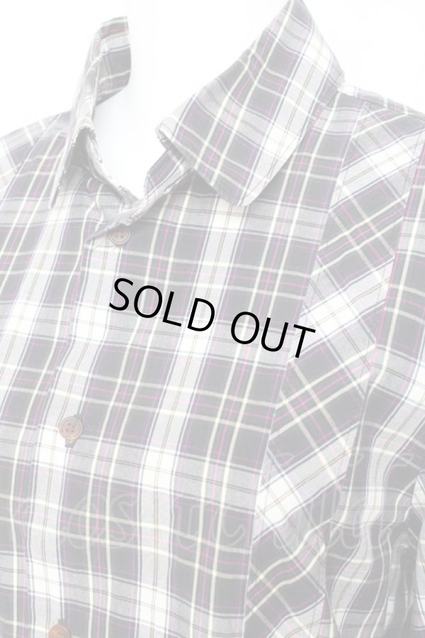 画像5: ヴィヴィアンウエストウッド MAN 中古 / ボンテージデザインチェックシャツ 46 紺ｘグリーンｘ白  Y-26-01-28-018-bl-AS-ZH (5)