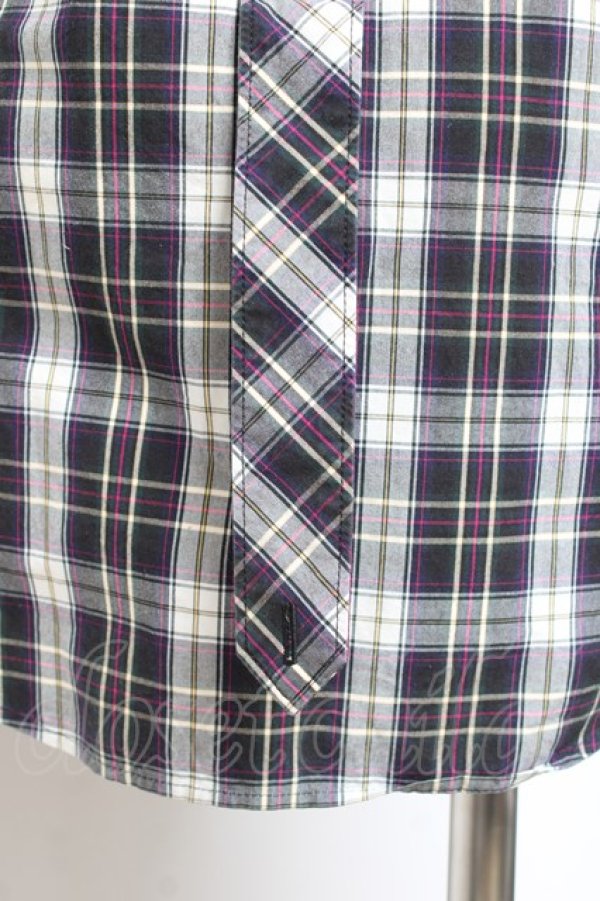 画像8: ヴィヴィアンウエストウッド MAN 中古 / ボンテージデザインチェックシャツ 46 紺ｘグリーンｘ白  Y-26-01-28-018-bl-AS-ZH (8)