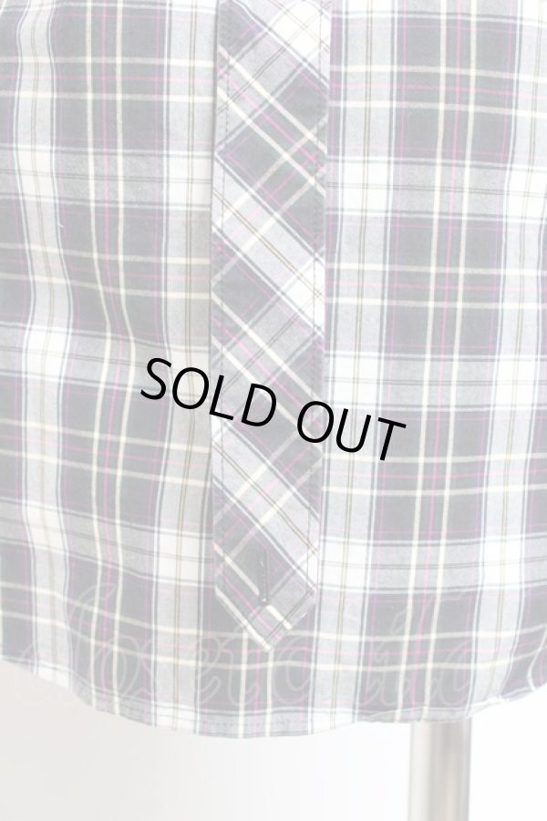 画像8: ヴィヴィアンウエストウッド MAN 中古 / ボンテージデザインチェックシャツ 46 紺ｘグリーンｘ白  Y-26-01-28-018-bl-AS-ZH (8)