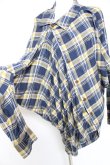 画像5: ヴィヴィアンウエストウッド MAN 中古 / MADRAS CHECK PATCHWORK DRAPEブラウス  イエローｘ紺  Y-26-01-28-019-bl-AS-OS (5)