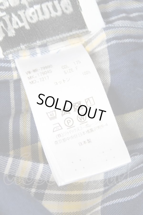 画像7: ヴィヴィアンウエストウッド MAN 中古 / MADRAS CHECK PATCHWORK DRAPEブラウス  イエローｘ紺  Y-26-01-28-019-bl-AS-OS (7)