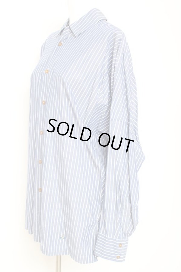 画像2: ヴィヴィアンウエストウッド MAN 中古 //ストライプドルマンシャツ III サックス  Y-26-01-28-020-bl-AS-OS (2)