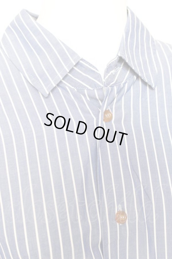 画像4: ヴィヴィアンウエストウッド MAN 中古 //ストライプドルマンシャツ III サックス  Y-26-01-28-020-bl-AS-OS (4)