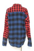 画像3: ヴィヴィアンウエストウッド 中古 / ギンガムチェックブロッキングシャツ  赤×青  Y-26-01-28-021-bl-AS-ZH (3)