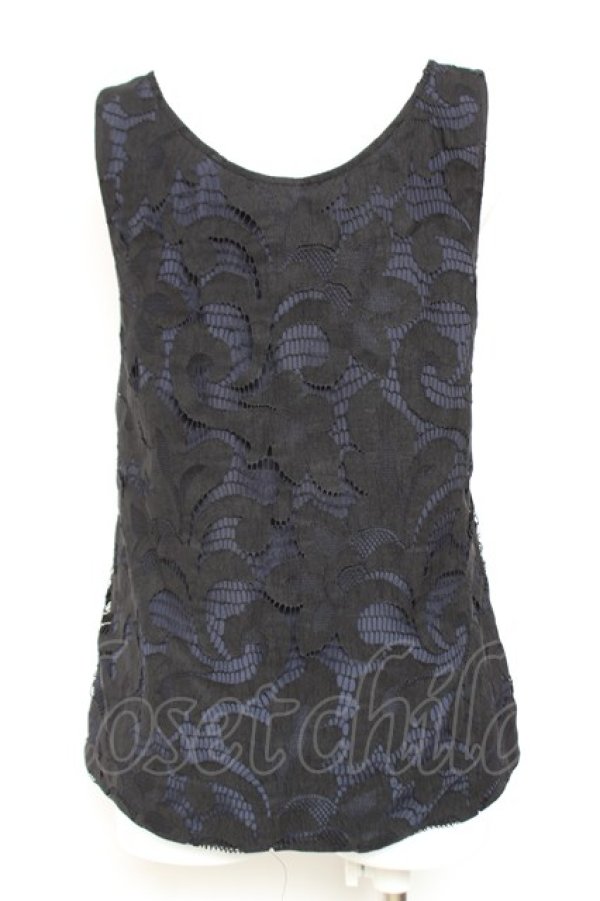 画像2: ヴィヴィアンウエストウッド 中古 / レースレイヤードタンクトップ 40 ネイビー×ブラック  Y-26-01-28-023-to-IG-ZH (2)