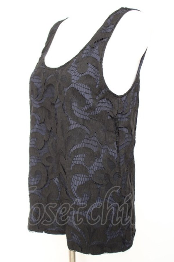 画像3: ヴィヴィアンウエストウッド 中古 / レースレイヤードタンクトップ 40 ネイビー×ブラック  Y-26-01-28-023-to-IG-ZH (3)