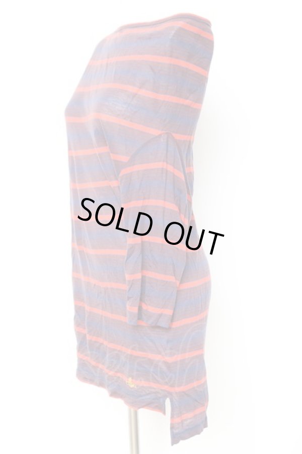 画像2: ヴィヴィアンウエストウッド MAN 中古 / 変形ボーダートップス 44 ネイビー  Y-26-01-28-032-to-SZ-ZH (2)