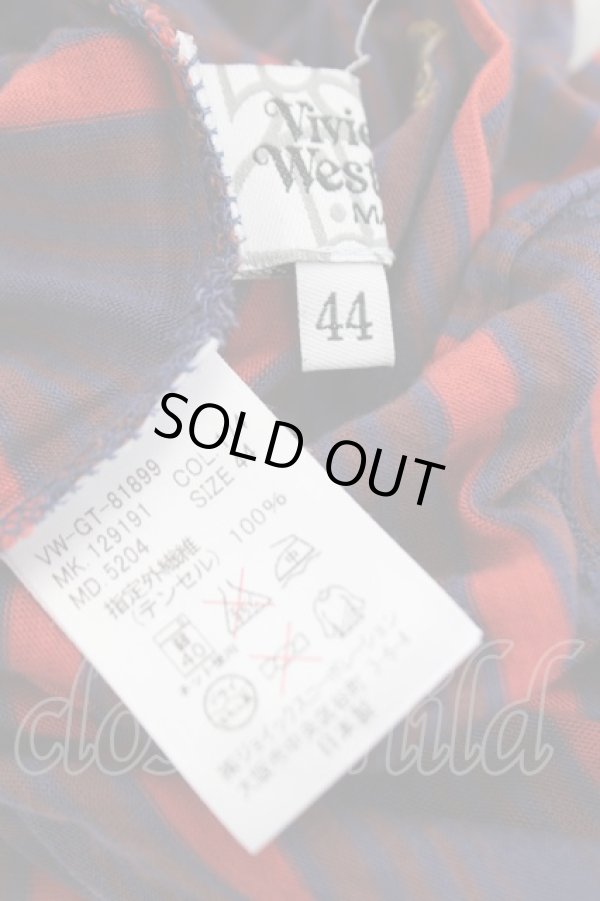 画像6: ヴィヴィアンウエストウッド MAN 中古 / 変形ボーダートップス 44 ネイビー  Y-26-01-28-032-to-SZ-ZH (6)