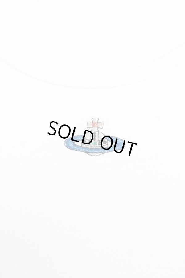 画像4: ヴィヴィアンウエストウッド MAN 中古 / オーブ刺繍七分丈カットソー 44 ホワイト  Y-26-01-28-035-ts-SZ-ZH (4)