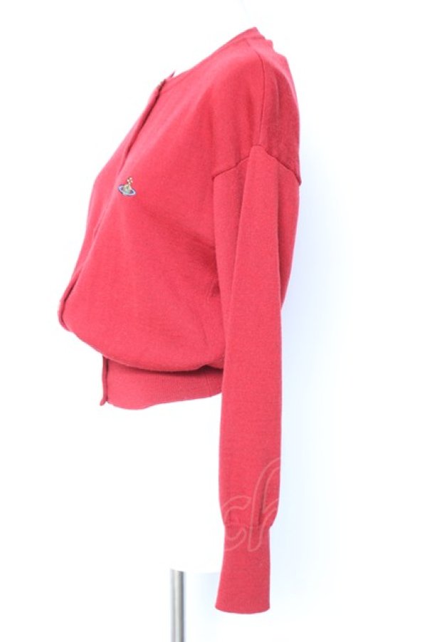 画像2: ヴィヴィアンウエストウッド 中古 / カラーオーブ刺繍カーディガン M レッド  Y-26-01-28-037-to-YM-OS (2)