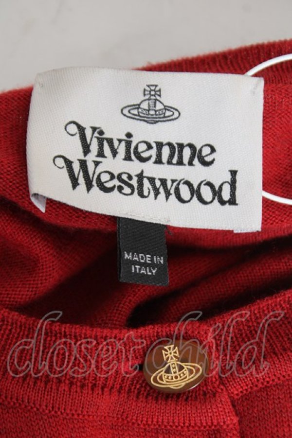 画像6: ヴィヴィアンウエストウッド 中古 / カラーオーブ刺繍カーディガン M レッド  Y-26-01-28-037-to-YM-OS (6)