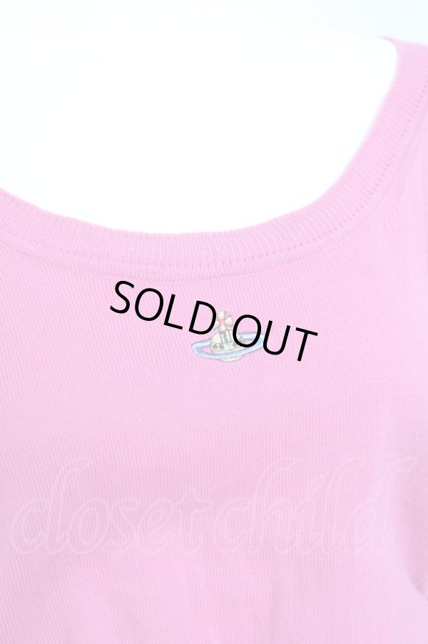 画像4: ヴィヴィアンウエストウッド 中古 / カラーオーブ刺繍ラウンドネックニット S ピンク  Y-26-01-28-039-to-IG-ZH (4)