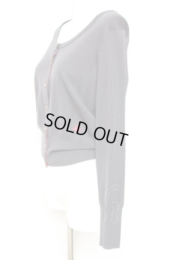 画像2: ヴィヴィアンウエストウッド 中古 / 単色オーブ刺繍カーディガン 2 チャコール  Y-26-01-28-044-to-SZ-OS (2)