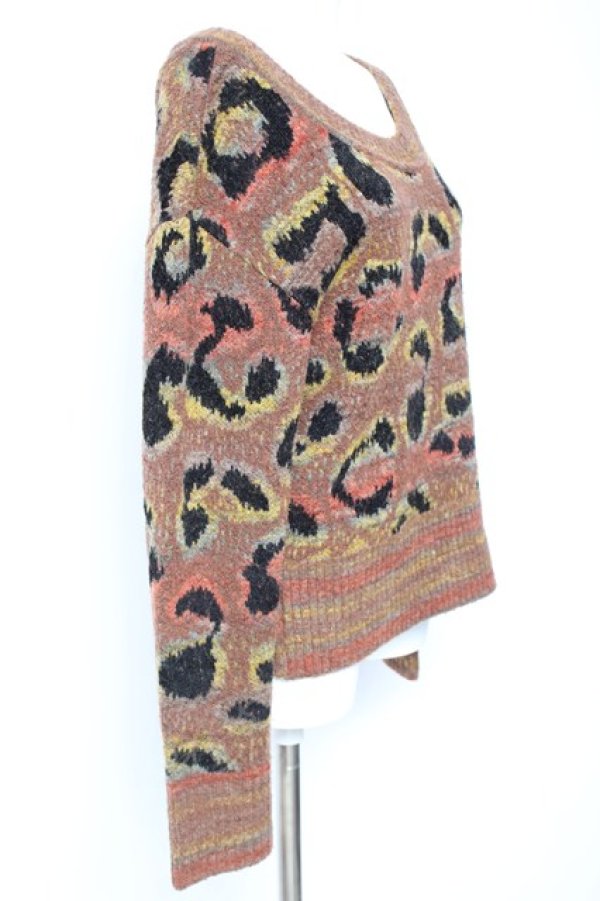 画像2: ヴィヴィアンウエストウッド 中古 / レオパードジャガードニット 00 ブラウン  Y-26-01-28-045-to-SZ-ZH (2)