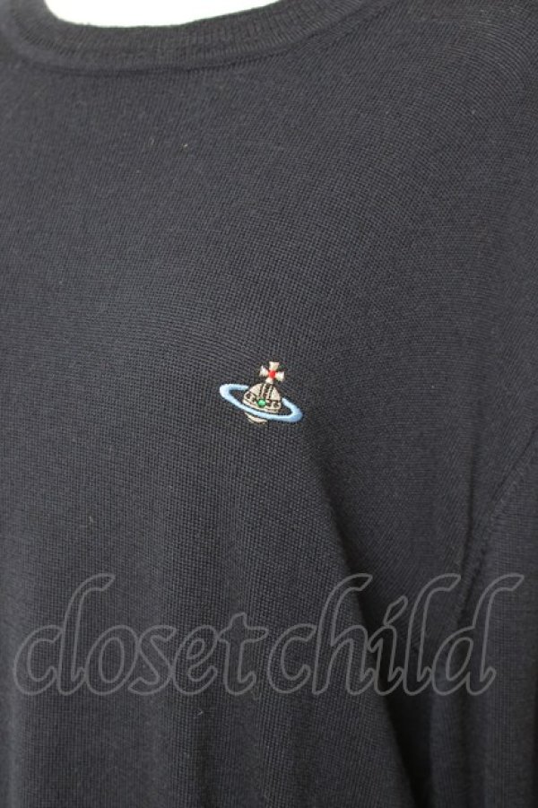 画像4: ヴィヴィアンウエストウッド MAN 中古 / オーブ刺繍ニットトップス XL ネイビー  Y-26-01-28-046-to-YM-ZY (4)