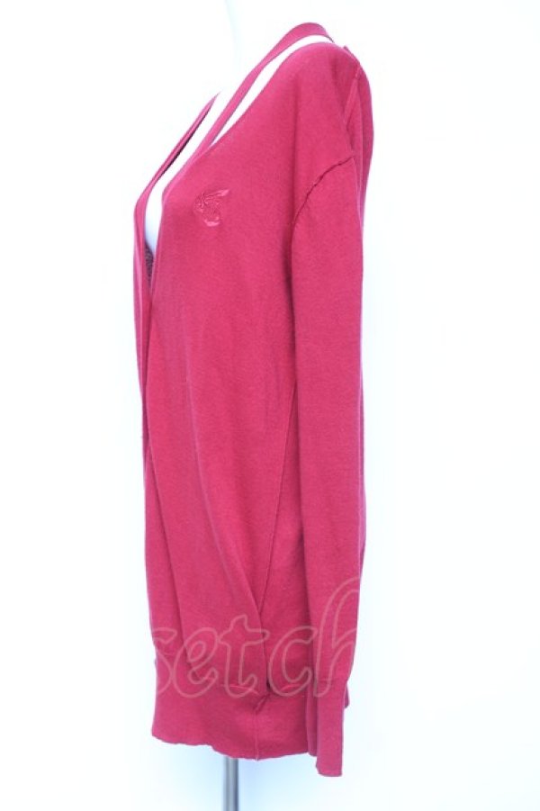 画像2: ANGLOMANIA 中古 / カットラスダメージカーディガン 36 レッド  Y-26-01-28-048-to-YM-OS (2)