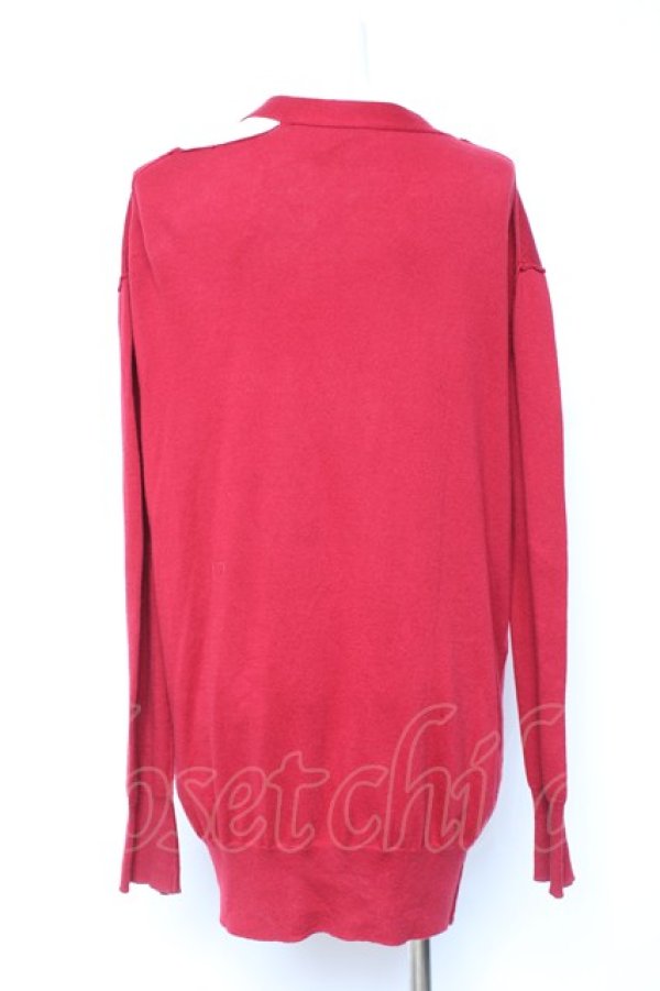 画像3: ANGLOMANIA 中古 / カットラスダメージカーディガン 36 レッド  Y-26-01-28-048-to-YM-OS (3)