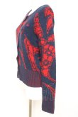 画像2: ヴィヴィアンウエストウッド 中古 / レジスターレースカーディガン 00 レッドｘネイビー  Y-26-01-28-049-to-YM-ZH (2)