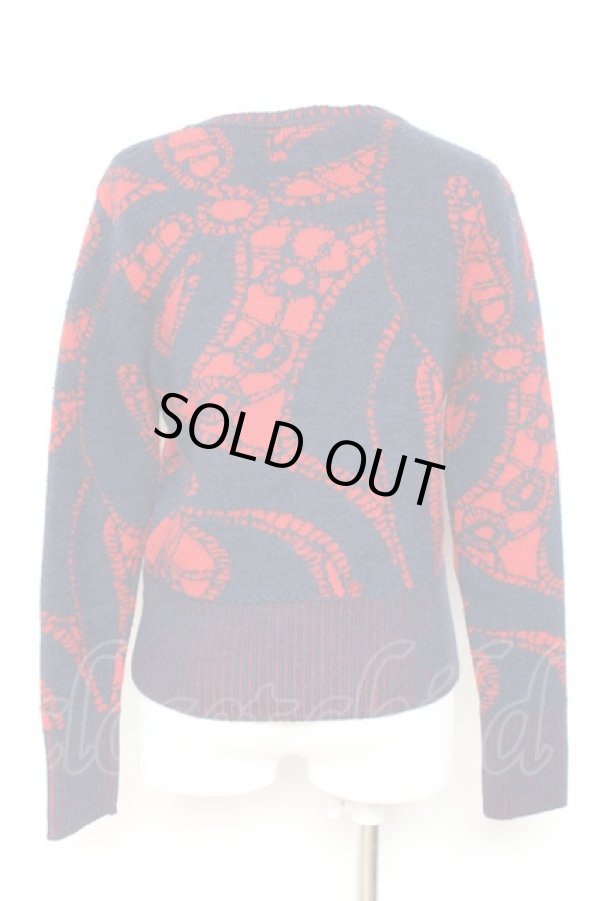 画像3: ヴィヴィアンウエストウッド 中古 / レジスターレースカーディガン 00 レッドｘネイビー  Y-26-01-28-049-to-YM-ZH (3)