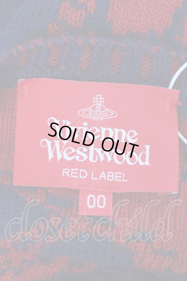 画像6: ヴィヴィアンウエストウッド 中古 / レジスターレースカーディガン 00 レッドｘネイビー  Y-26-01-28-049-to-YM-ZH (6)