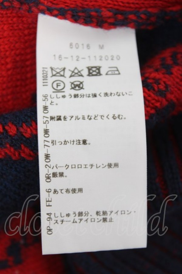 画像7: ヴィヴィアンウエストウッド 中古 / レジスターレースカーディガン 00 レッドｘネイビー  Y-26-01-28-049-to-YM-ZH (7)