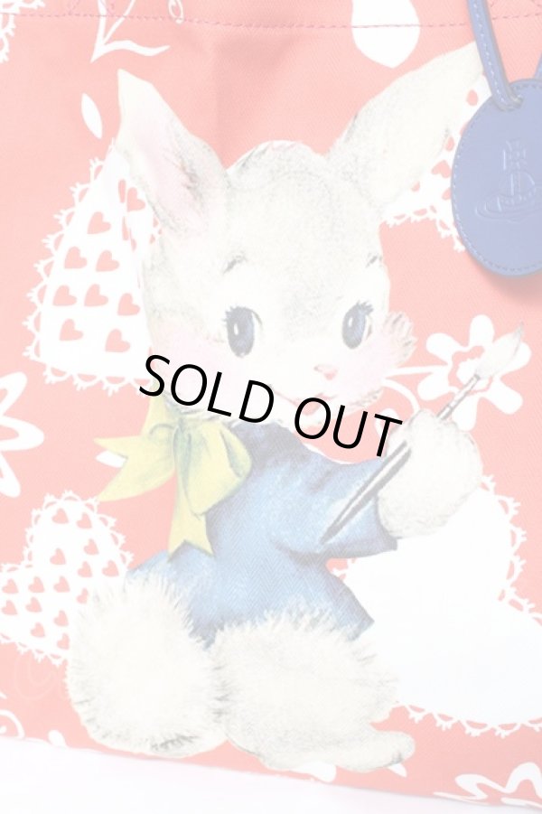 画像4: ヴィヴィアンウエストウッド 中古 / PAINTING BUNNYトートバッグ  レッド  Y-26-01-28-007-ba-SZ-ZY (4)