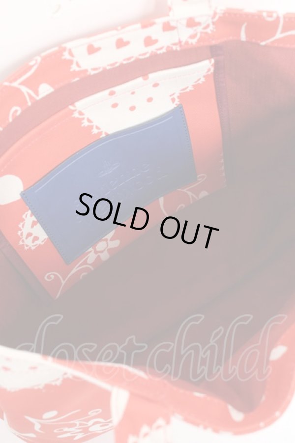 画像5: ヴィヴィアンウエストウッド 中古 / PAINTING BUNNYトートバッグ  レッド  Y-26-01-28-007-ba-SZ-ZY (5)